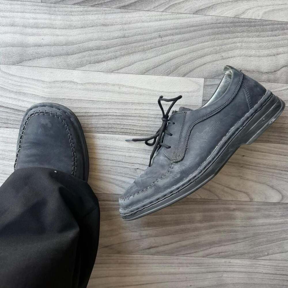 Josef Seibel Men's 10 Grey Suede Moccasin Oxford Shoes 47014